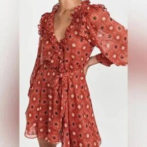 Misa Los Angeles Veruka Red Floral Mini Dress Size S